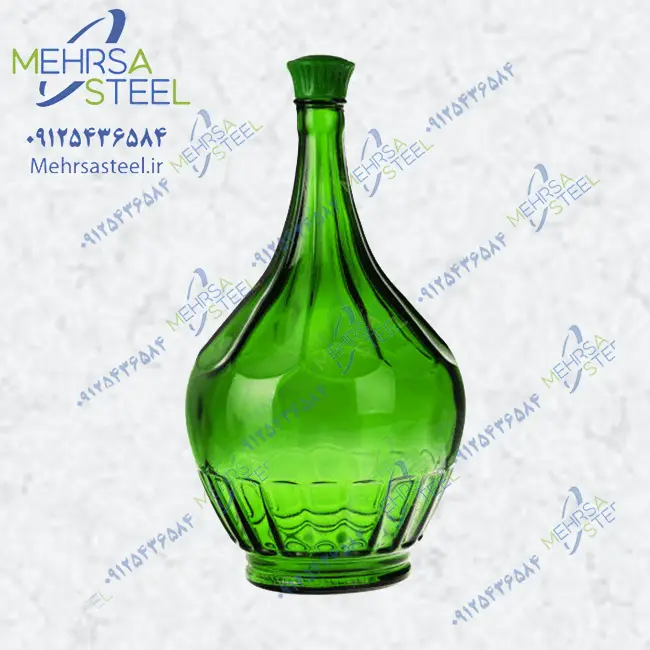 بطری شیشه ای بزرگ یا قرابه 5 لیتری سبز