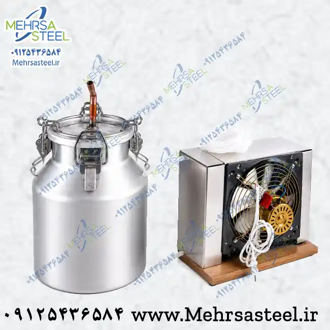 دستگاه گلابگیری و عرقگیری 15 لیتری آلومنیوم و کندانسور پیرکس برقی دستگاه گلابگیری و عرقگیری 15 لیتری آلومنیوم و کندانسور پیرکس برقی