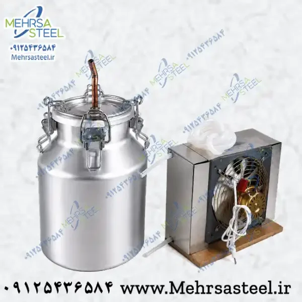 دستگاه گلایگیر و عرقگیری 20 لیتری الومنیوم با کندانسور شیشه ای برقی
